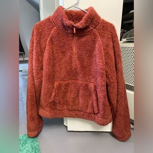 Aero brand Sherpa crop zip up sweater